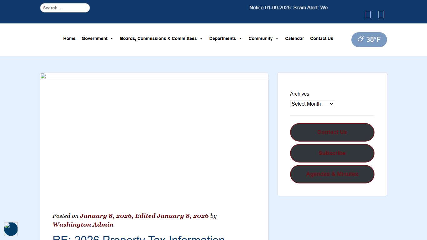 RE: 2026 Property Tax Information – Town of Washington Dutchess County NY